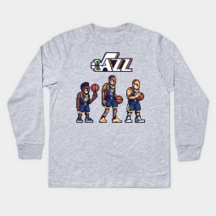 Pixel Utah Jazz Kids Long Sleeve T-Shirt